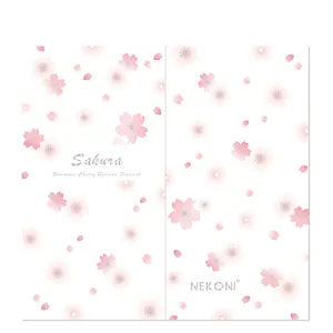 Nekoni Handbook Sakura Festival with Grid Paper 210mm x 110mm, 32 Sheets/64 Pages Per Pad for Notebook Note Books