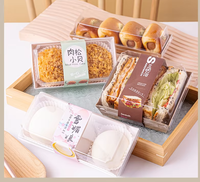 Boîte d'emballage en papier kraft personnalisée pour sandwich, hamburger, pain, hot-dog, boîte à pâtisserie transparente