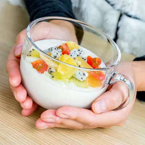 Taza de Vidrio Grande de 450 ml (15 oz), <span class=keywords><strong>Tazas</strong></span> de Café de Vidrio de Pared Simple con Asa y Cuchara, <span class=keywords><strong>Tazas</strong></span> de Vidrio Transparente para Café, Té con Leche - Product Image 5