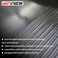 1/3t Gas Top Grill Stainless Steel Komersial Griddle Oven dengan Hemat Energi 41000 BTU Garansi Suku Cadang 1 Tahun
