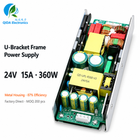 Alimentation à découpage à cadre ouvert 360W 24V 15A à sortie unique, carte nue AC/DC pour CNC, servo, industriel, OEM, ODM