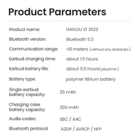 Original Haylou X1 2023 BT5.3 ENC llamadas claras 12mm Dynamic Driver 24H Duración de la batería IPX4 impermeable Auriculares estéreo inalámbricos verdaderos