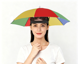 <span class=keywords><strong>Chapeau</strong></span> parapluie arc-en-ciel pour tous les âges, mains libres, casquette de pêche, protection contre la pluie et le soleil, couvre-chef pour enfants et adultes - Product Image 1