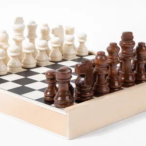 Holz 2 in 1 Internat ional Schachbrett Tischs piele Flying Chess Toy Geburtstags geschenke