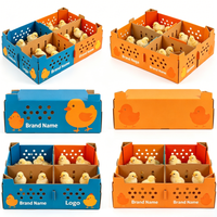 Boîte d'expédition agricole en carton ondulé perforé et compartimenté pour le transport de poussins, avec logo personnalisé, vente en gros pour fermes