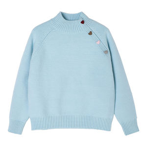 Pull pour filles, automne-hiver 2026, nouvelle arrivée, pull en tricot à col montant pour les grandes filles, couche de base, vêtements pour enfants - Product Image 5