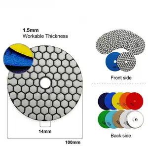 Bantalan pemoles berlian 4in/100mm, bantalan pemoles berlian kering keramik marmer