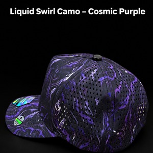 Gorra de Golf con Estampado Digital Impermeable de Camuflaje Morado, 5 Paneles, Perforada con Láser, Transpirable, Visera Curva para Hombres y Mujeres - Product Image 3