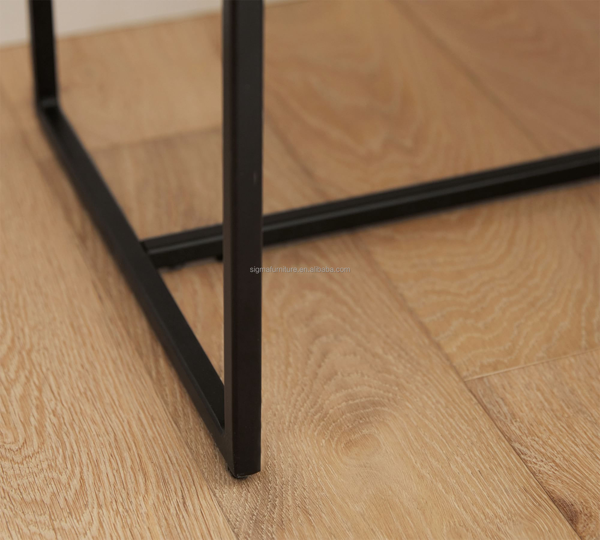 Hot sale modern wood nightstand with metal leg simple style nordic farmhouse customize