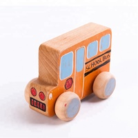 Vente chaude Tour En Bois De Hêtre Jouets En Bois Bloc De Construction Voiture Bus À Deux Étage Pour Enfants Véhicules Identifier Jouet