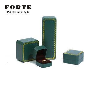FORTE High Quality Fancy Handmade Leatherette Paper Jewelry <b>Box</b> <b>Gift</b> <b>Earrings</b> Package Emerald Green Holidays Travel Custom Logo - Product Image 3