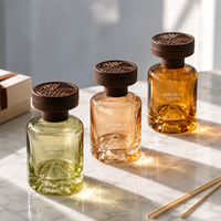 Diffuseur de parfum en verre décoratif Mountain Base 120 ml, grand format, réutilisable, emballage luxueux coloré avec couvercle en bois