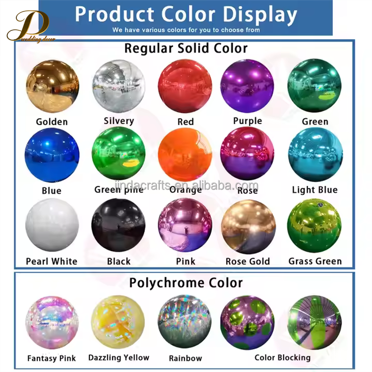 JINDA Popular PVC Inflatable Mirror Ball Balloon Shiny Sphere Balls ...