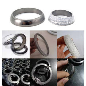 Fabrika fiyat kavisli yüzey 2 2.5 grafit paslanmaz çelik tel Mesh egzoz borusu susturucu Manifold flanş contası grafit - Product Image 5