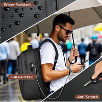 Sac à dos professionnel résistant à l'eau pour homme avec logo personnalisé, idéal pour le travail et les voyages, grande capacité, pour ordinateur portable 17 pouces