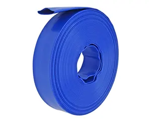 4 ''Bleu 50 mètres 4Bar Long Use Life Water Delivery Pipe PVC Layflat Hose Plastic Water Discharge Pipe