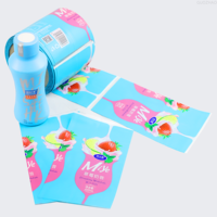 Manchons thermorétractables personnalisés en PET PVC de haute qualité, rouleaux d'étiquettes rétractables imprimables pour l'emballage des boissons énergisantes