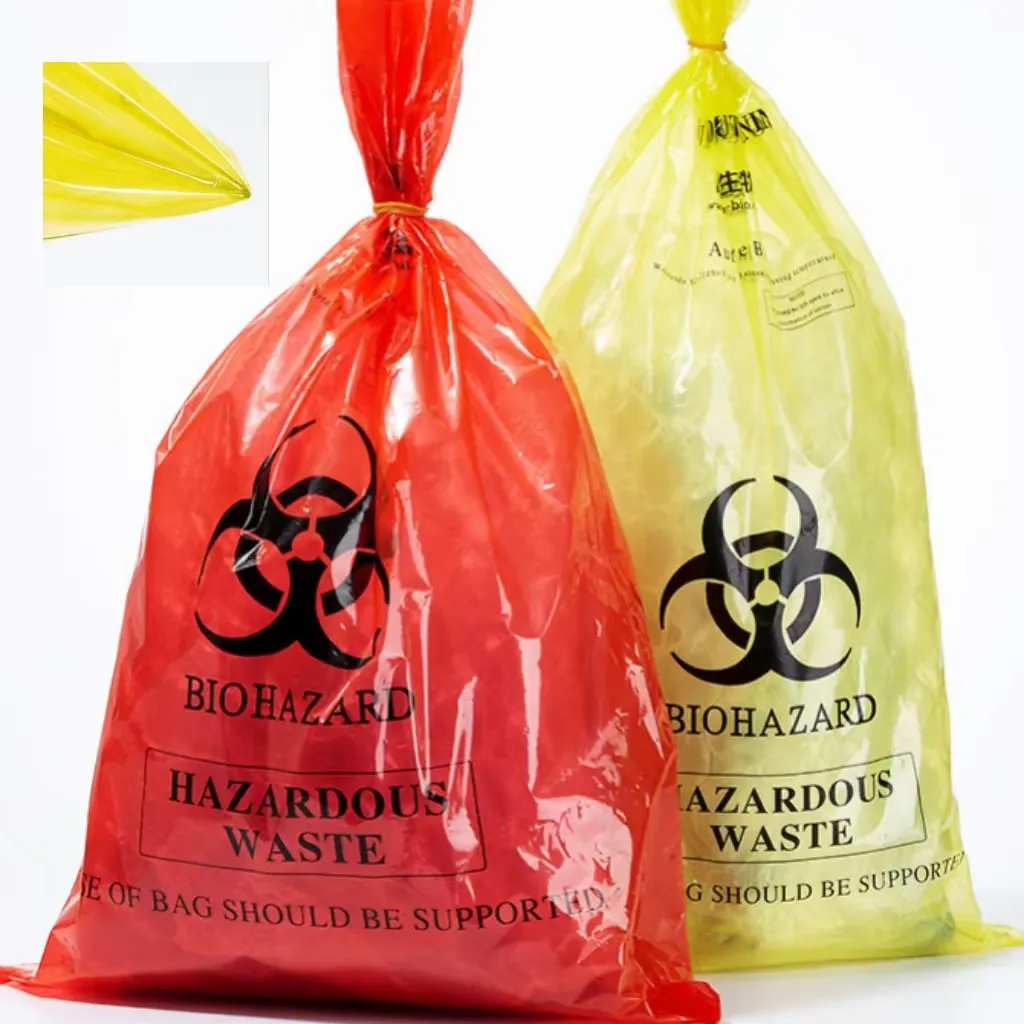 Sacos de lixo para descarte clínico de resíduos médicos de hospitais de risco biológico baratos