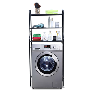 Scaffale Autoportante Multifunzionale in Metallo a Tre Ripiani per Bagno e <span class=keywords><strong>Balcone</strong></span>, Portasciugamani con Ganci Senza Foratura - Product Image 2