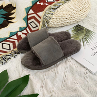 Vente en gros de pantoufles en peau de mouton double face d'Australie chaussures en fourrure d'agneau pour femmes pantoufles en fourrure véritable 2025 pantoufles de maison