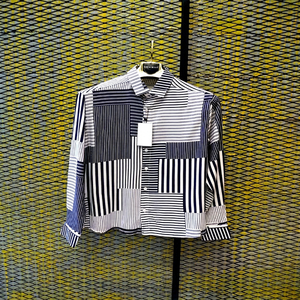 เสื้อเชิ้ตแขนยาว DAVANTI 2025 ทรงเข้ารูป คอตั้ง ผ้าป๊อปลินย้อมเส้นใย ป้องกันรอยยับ พิมพ์ลาย เป็นมิตรกับสิ่งแวดล้อม สไตล์ลำลอง สำหรับฤดูร้อน ผลิตจากผ้าฝ้าย 100% - Product Image 1