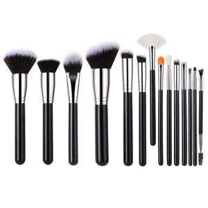 HMU 15 pièces <span class=keywords><strong>de</strong></span> <span class=keywords><strong>pinceaux</strong></span> <span class=keywords><strong>de</strong></span> <span class=keywords><strong>maquillage</strong></span> noirs <span class=keywords><strong>et</strong></span> argentés, prix bas <span class=keywords><strong>et</strong></span> haute <span class=keywords><strong>qualité</strong></span>, avec sac <span class=keywords><strong>de</strong></span> transport - Product Image 5
