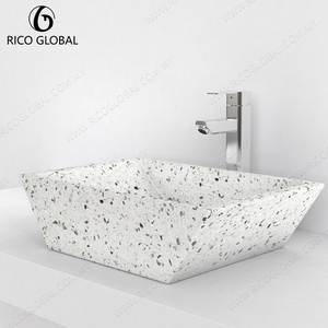 Modern Luxury Terrazzo Bathroom Sink Solid Surface Vanity Basin Home Hotel Matte Finish Artificial Stone Wash Malaysia DS-1053A - Product Image 5