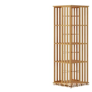 Estantería creativa de madera para libros, estantería giratoria de madera maciza para sala de estar, estantería de almacenamiento de varias capas. - Product Image 5