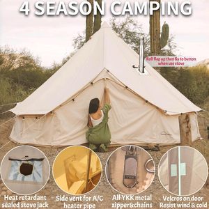 [Expédié depuis les États-Unis] <span class=keywords><strong>Tente</strong></span> cloche d'extérieur DANCHEL B5PRO avec cheminée, 13/16.4/20 pieds, 4 saisons, imperméable, paroi latérale en coton 300 GSM, port AC, yourte - Product Image 4