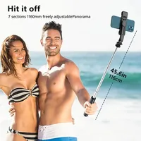 Trépied pour selfie en acier inoxydable avec lumière d'appoint, télécommande, design pliable pour iPhone 14/13 Smartphone