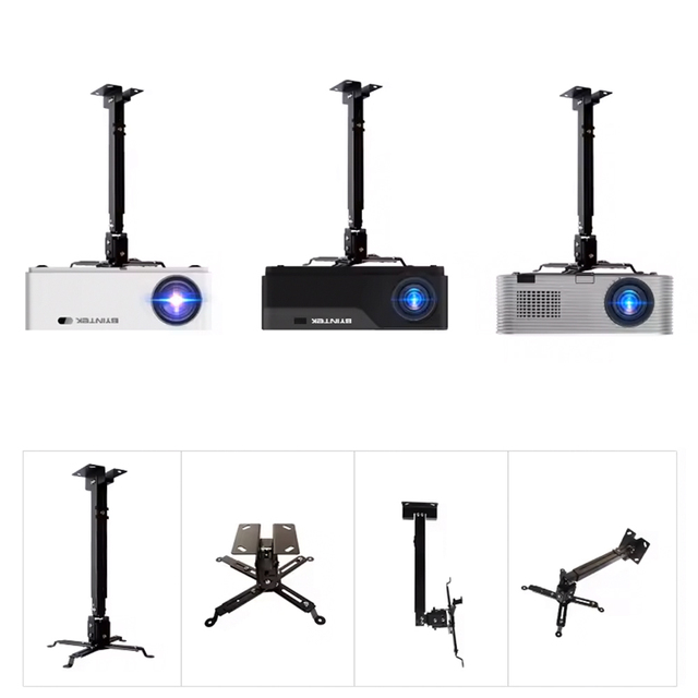 BYINTEK Cold Rolled Sheet Ceiling Black Projector Mount Projector Bracket Ceiling Mount Projector Wall Hanging Bracket