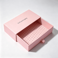 Boîte à tiroir de luxe personnalisée en gros pour bijoux, boucles d'oreilles, cadeaux – Boîte à tiroir coulissante en carton avec corde, boîte à tiroir rose