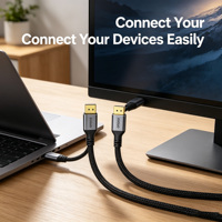 Câble USB C vers 1.4 prenant en charge 8K 60Hz 4K 144Hz, bande passante 32,4 Gbps pour projecteur et moniteur