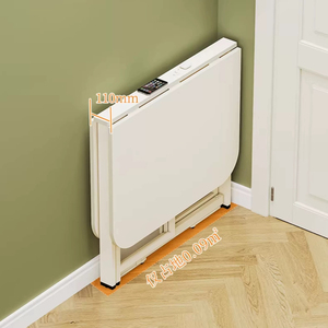 Tavolo <span class=keywords><strong>da</strong></span> Pranzo Rettangolare Multifunzionale Pieghevole con Piano in Truciolato Bianco Antimacchia e Base in Metallo Rinforzata Stabile - Product Image 6