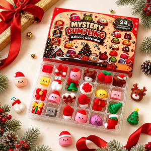Christmas Mystery Dumpling Advent Calendar Squishy Stress Relief <b>Toy</b> Blind <b>Box</b> Squeezable Sensory Fidget Set - Product Image 5