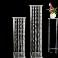 Décoration de fête en plomb de l'allée Support de fleurs en acrylique transparent Centres de table en cristal pour décoration de mariage
