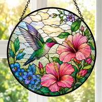 Attrape-soleil en verre peint de 30 cm, design Art Déco, décoration de fenêtre, cadeau pour Noël et anniversaire, vente en gros