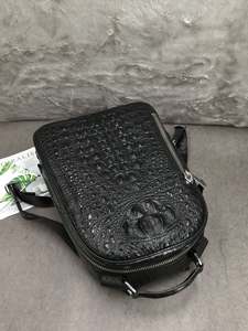 Sac à dos en cuir véritable pour homme, grande capacité 20-35L, fermeture éclair simple, design classique, doublure intérieure en cuir de vache - Product Image 2