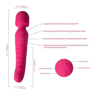 Masajeador Personal Recargable con Calor, Potente Vibrador de 10 Velocidades, Silencioso, Inalámbrico, Tipo Dildo para Mujeres - Product Image 3