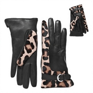Gants de conduite en cuir marron camel pour femme, chauds pour l'hiver, à doigts entiers, avec sangle de poignet réglable - Product Image 4