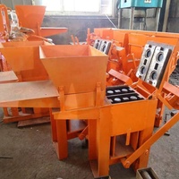 Petite machine à blocs de terre-ciment interverrouillables à faible investissement, machine à fabriquer des blocs de terre et d'argile manuelle 2-40 pour le marché thaïlandais