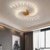 Plafonniers nordiques de lustre de bande en métal de lumière pendante moderne de LED pour le salon