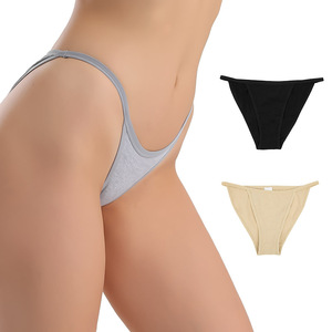 Sous-vêtements en coton peigné sans couture pour femmes 2024, ODM, bikini taille basse, string, vente en gros, tricot, séchage rapide, respirant - Product Image 2