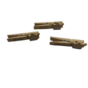 Fermaglio in legno da 7cm con corona e logo di avvio personalizzato spille per vestiti naturali per l'asciugatura fotografica per l'artigianato - Product Image 4