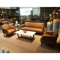 Ensemble de canapés de réception en cuir de luxe moderne pour bureau, mobilier de bureau exécutif commercial contemporain personnalisé