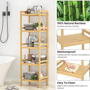 Multi-layer storage wooden shelf, simple small wall-mounted bookcase, floor-<b>standing</b> multi-functional <b>vegetable</b> rack for home - Product Image 3