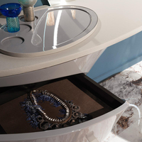 Mobilier de maison de luxe table de maquillage moderne pour chambre à coucher avec grand miroir rond Table de toilette unique avec tiroir