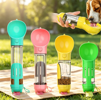Distributeur d'eau et de nourriture portable multifonction en plastique recyclé pour chien, gamelle intelligente, abreuvoir et distributeur de friandises avec sac à déjections