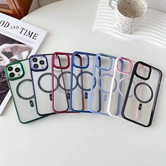New Design Strong Magnetic Transparent Clear Case Magnetic Wireless Charging Case for iphone 13 Pro Max 14 Pro Max 15 Por Max