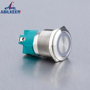 22mm Auto Reinicio 2NO Anillo Led Iluminado 10A Terminal de tornillo Interruptor de alimentación 12V Botón estándar ideal - Product Image 4